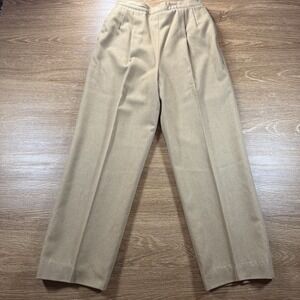 Austin Hill Women's Vintage Wool Dress Pants Tan Beige Pleated Slacks Size 10